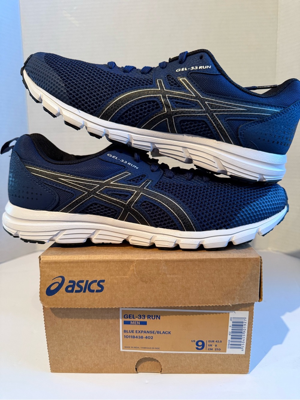 Asics GEL-33 RUN Men's Navy Blue & Black Running Shoes